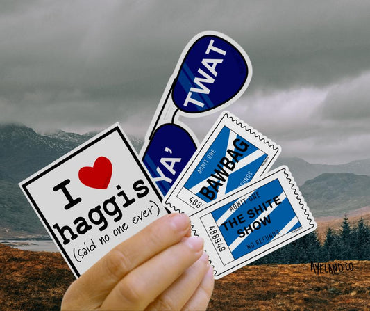 The scottish bawbag shite show sticker