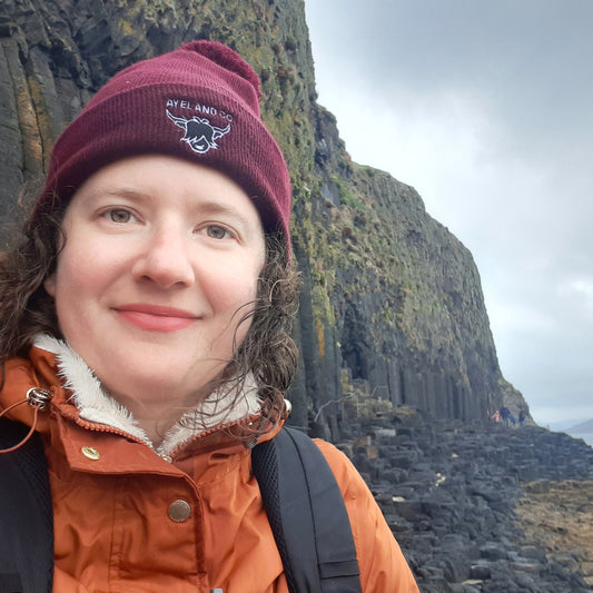 Stylish scottish highland cow embroidery Pom pom beanie unisex