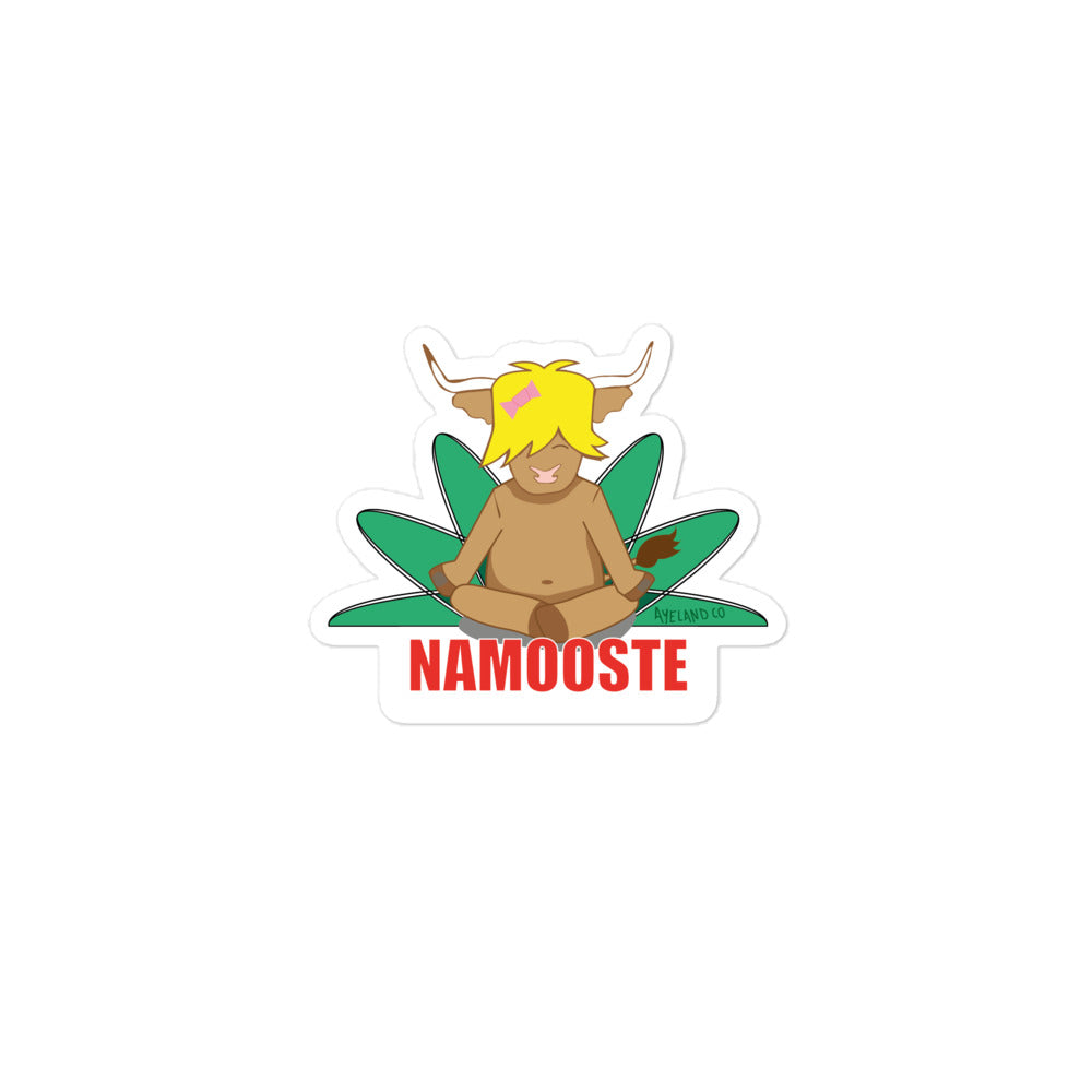 Namooste highland cow sticker