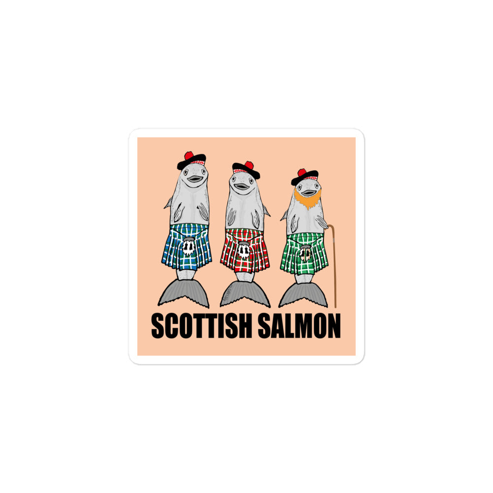 Funny scottish salmon humour sticker