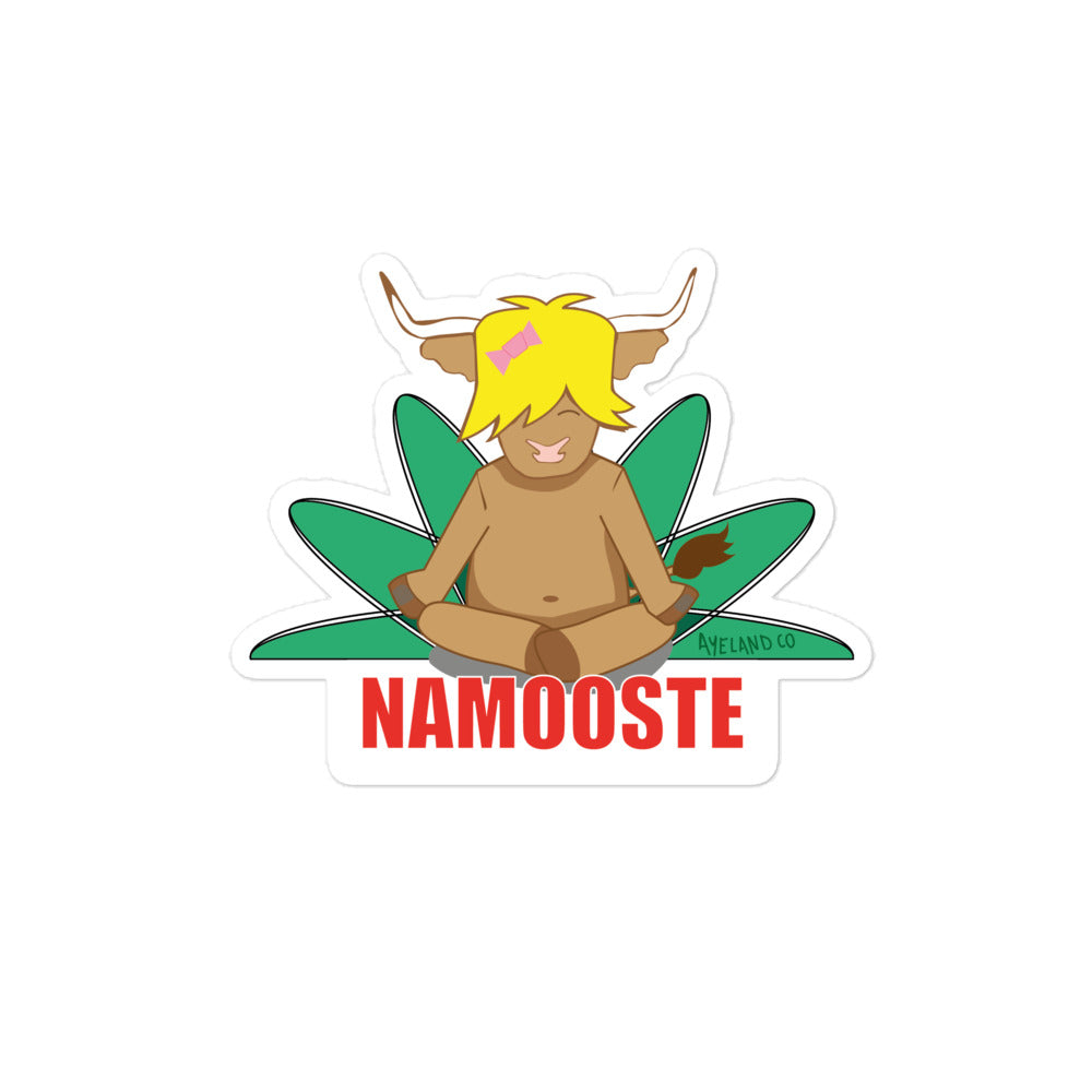 Namooste highland cow sticker