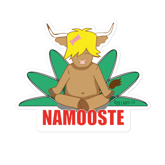 Namooste highland cow sticker