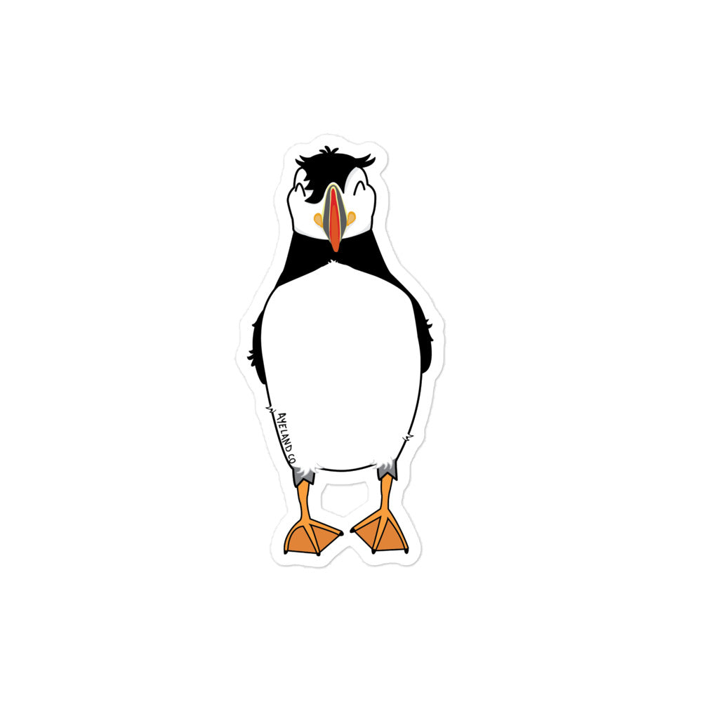 Funny scruffy scottish puffin sticker