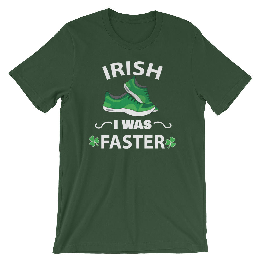 Irish I Was Faster Funny Running St. Patrick's Day Tshirt - shamrock shuffle run shirt