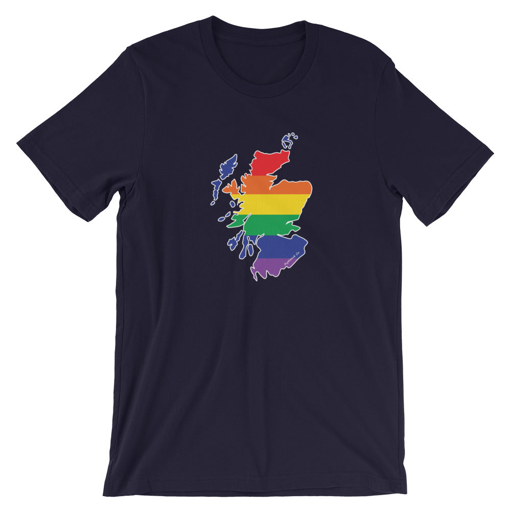 Scotland map shirt rainbow flag gay pride