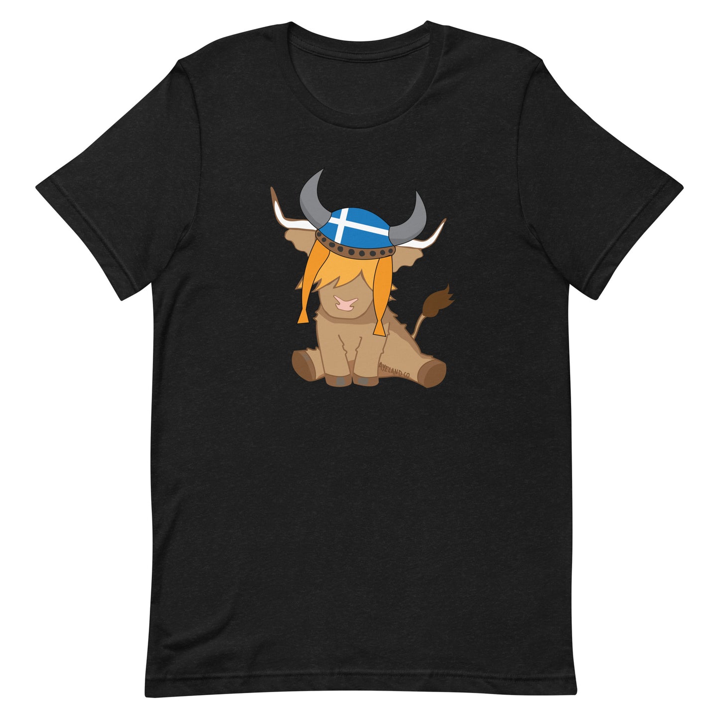 Isle of Shetland flag scottish highland cow t-Shirt for woman
