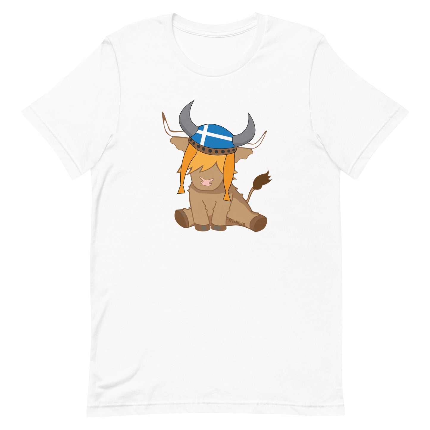 Isle of Shetland flag scottish highland cow t-Shirt for woman