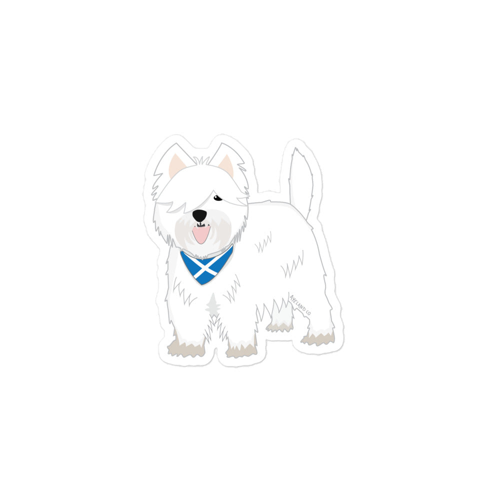 Scottish white west highland terrier westie sticker