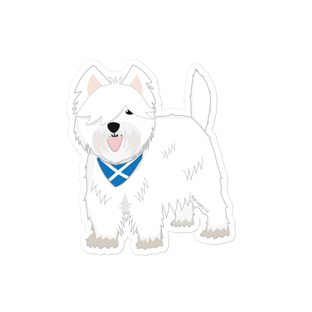 Scottish white west highland terrier westie sticker