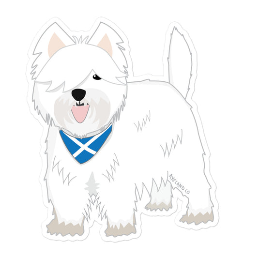 Scottish white west highland terrier westie sticker