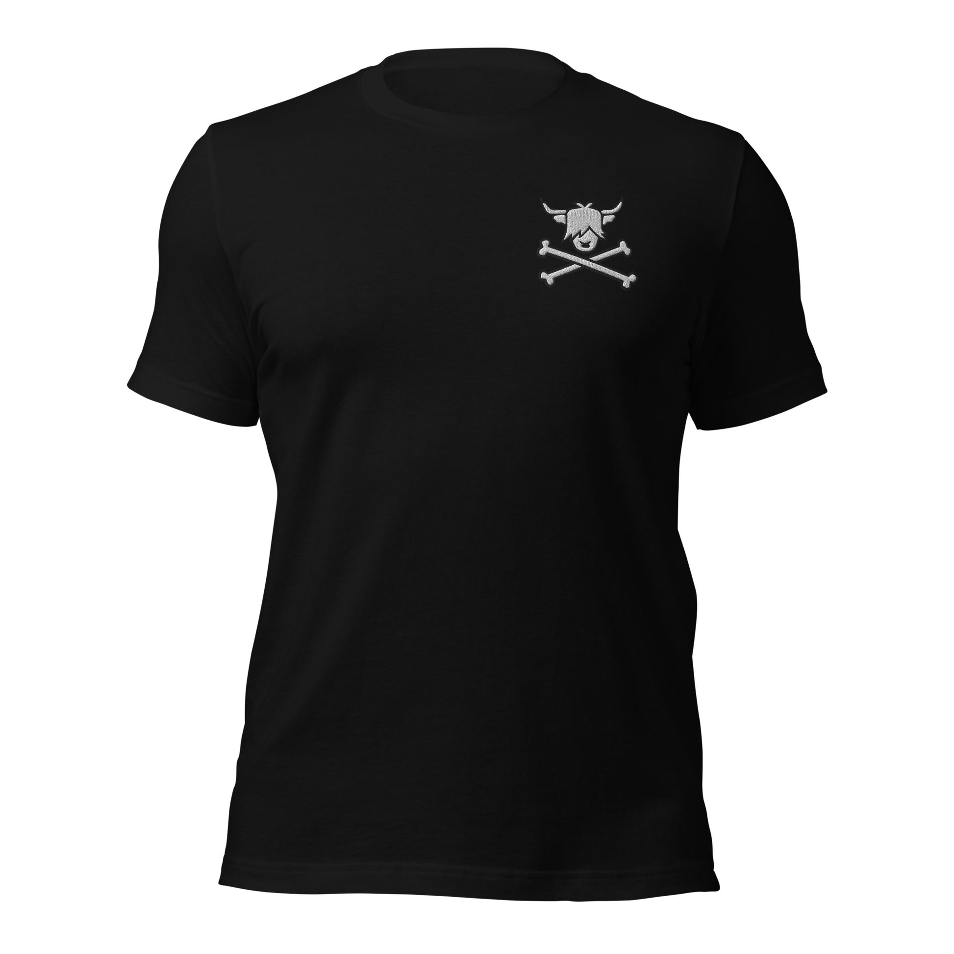 Black tshirt with embroidered cow