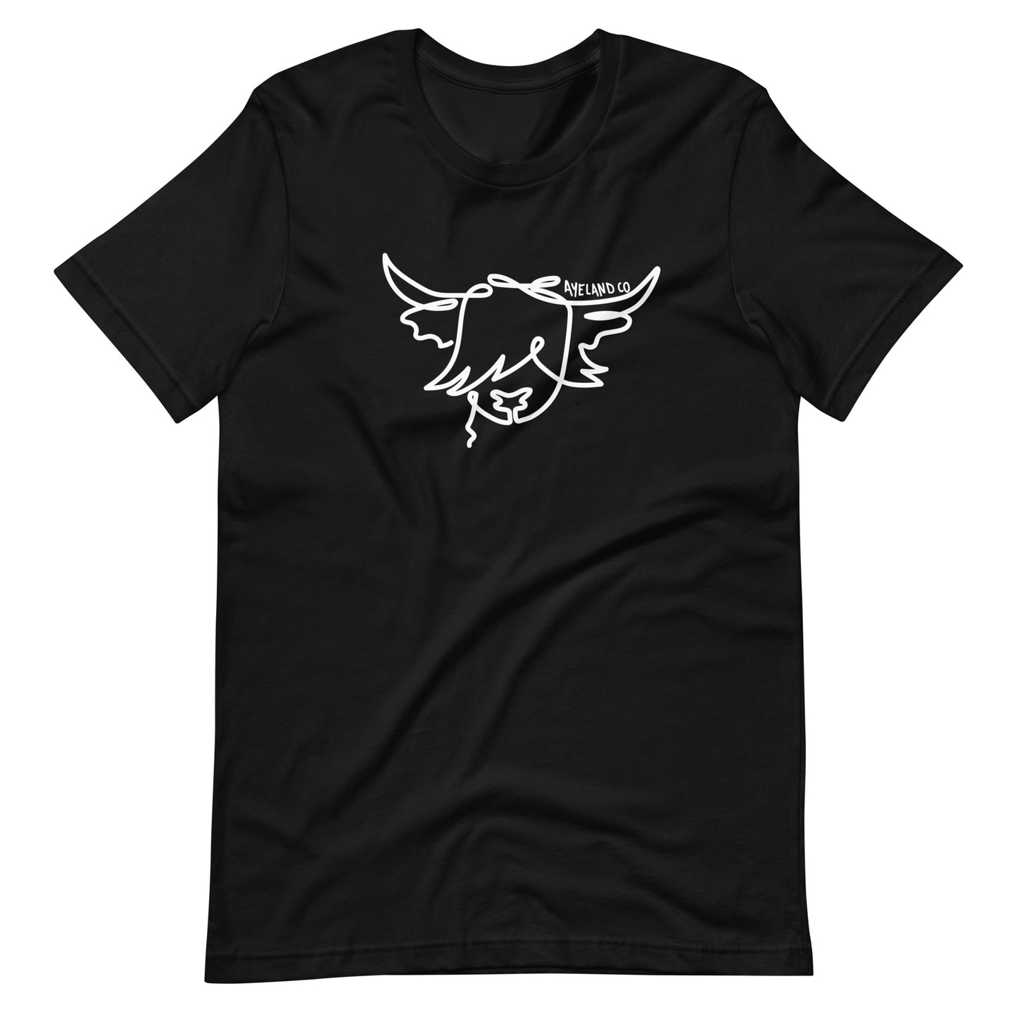 Silhouette highland cow line art head t-shirt for women