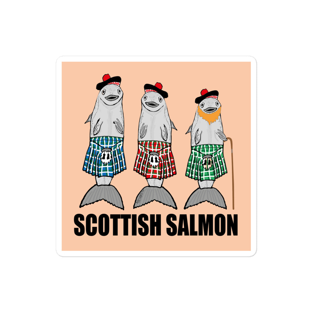 Funny scottish salmon humour sticker
