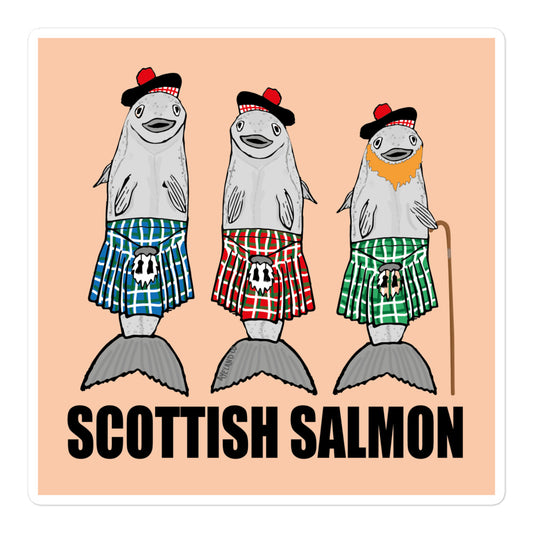 Funny scottish salmon humour sticker