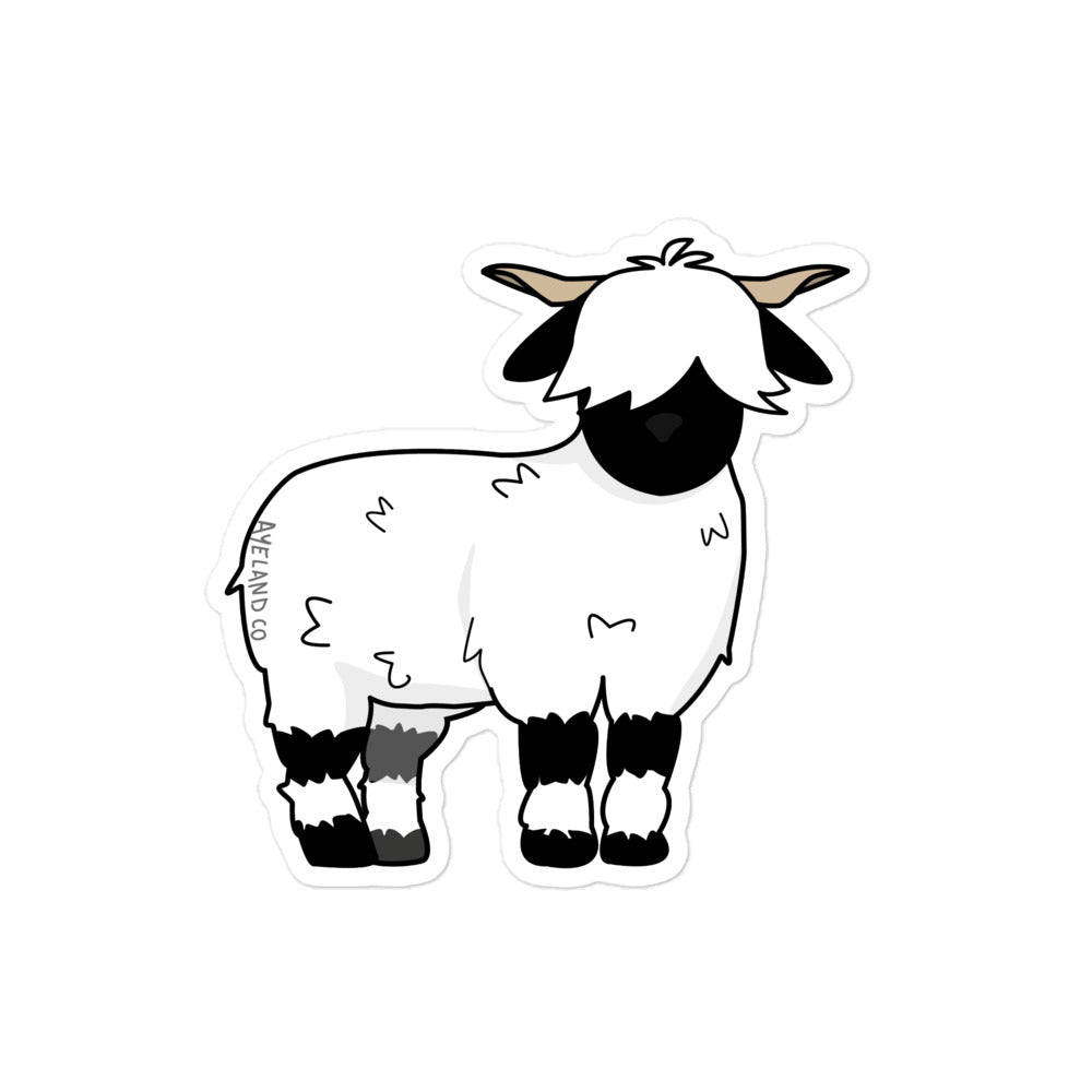 sticker of a blacknose sheep 4x4in