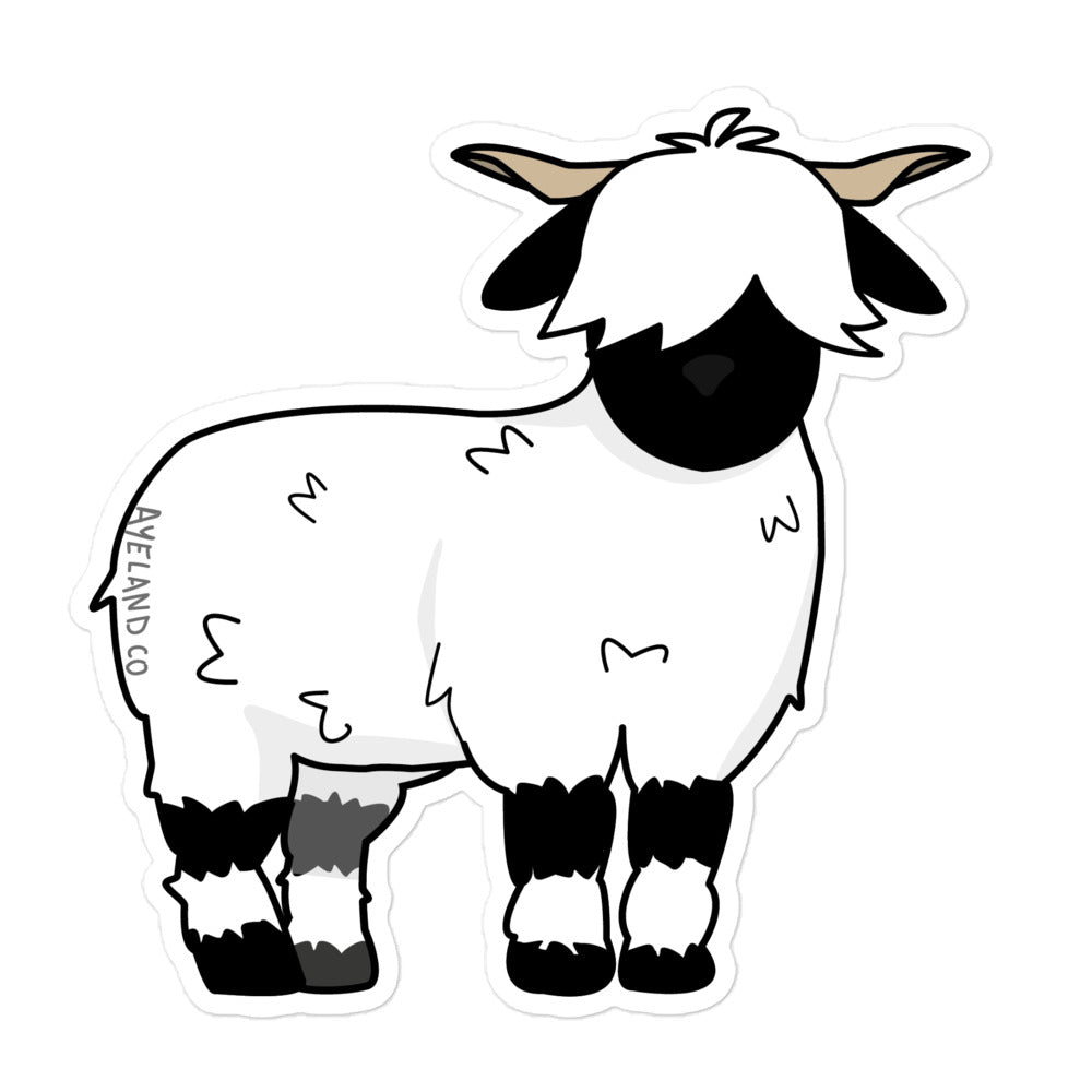 sticker of a blacknose sheep 5x5in