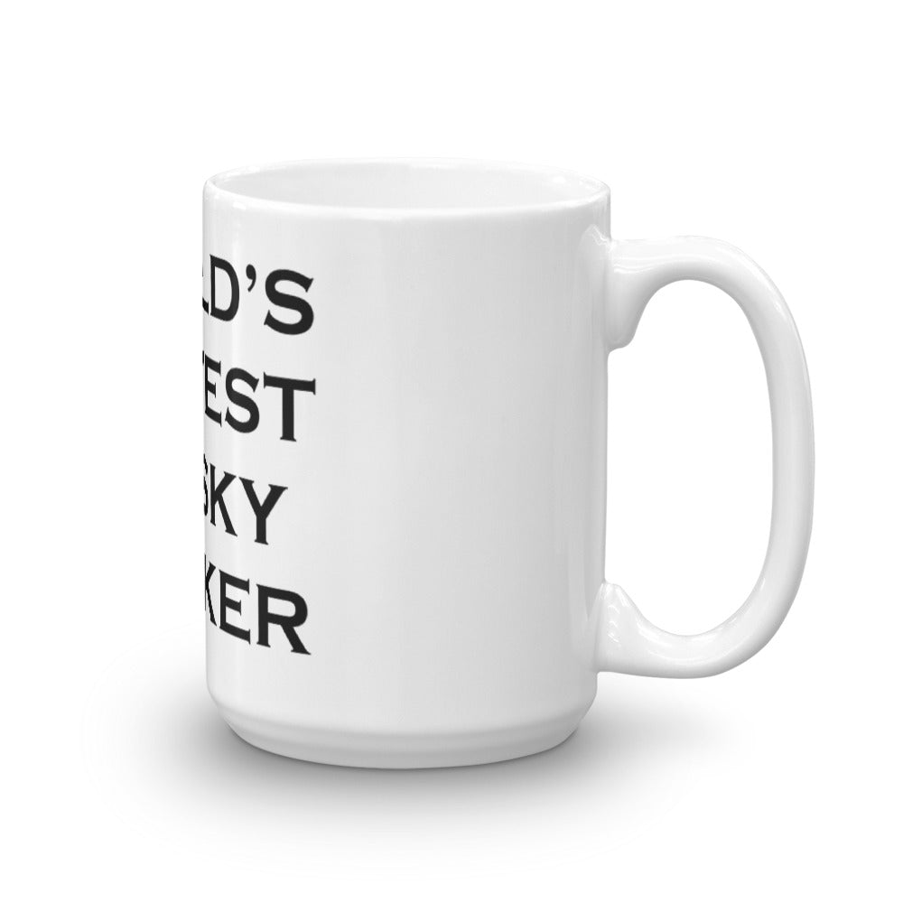 15 oz white mug featuring the quote world's okayest whisky drinker