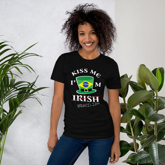 Kiss me i'm Brazilian t-shirt - Funny Brazil St Patrick's Day