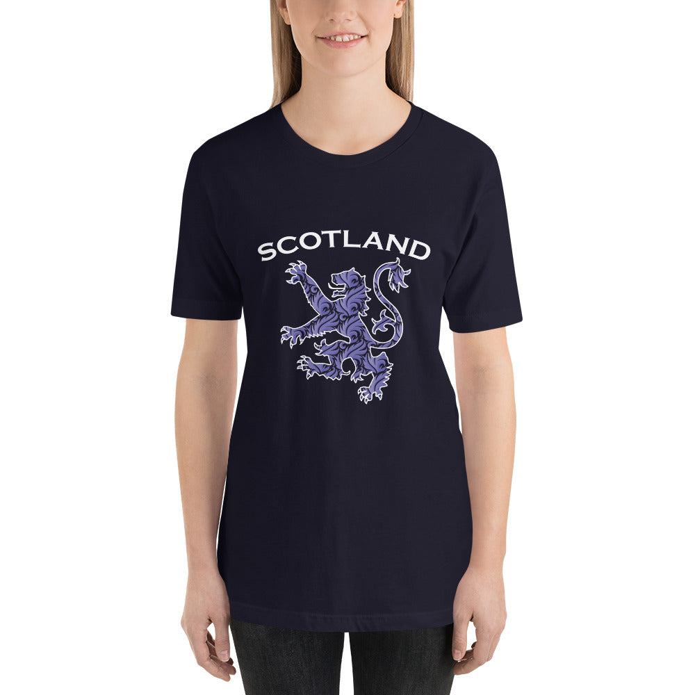 Blue leafs rampant lion shirt scottish pride for women