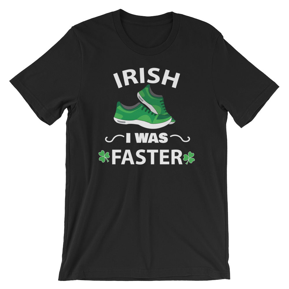 Irish I Was Faster Funny Running St. Patrick's Day Tshirt - shamrock shuffle run shirt