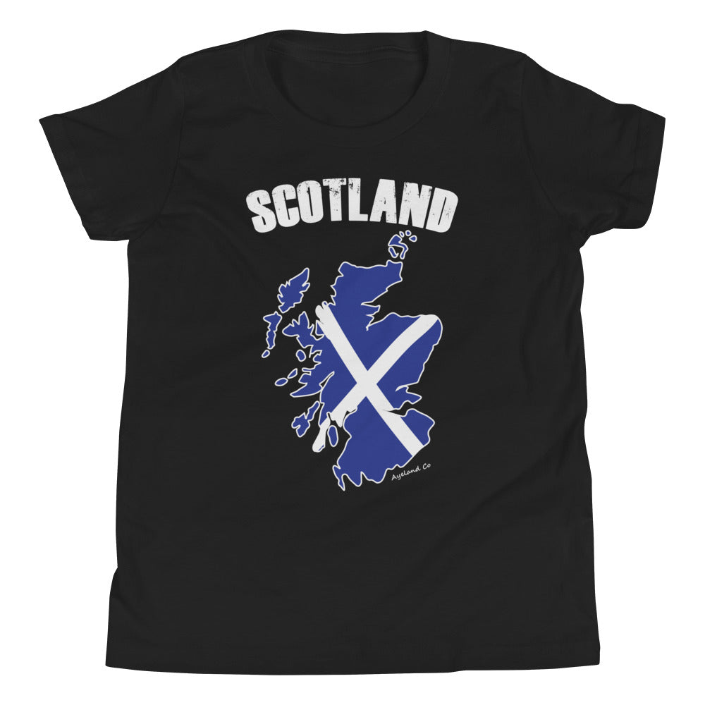 Scottish pride flag map of scotland boy and girl t-shirt