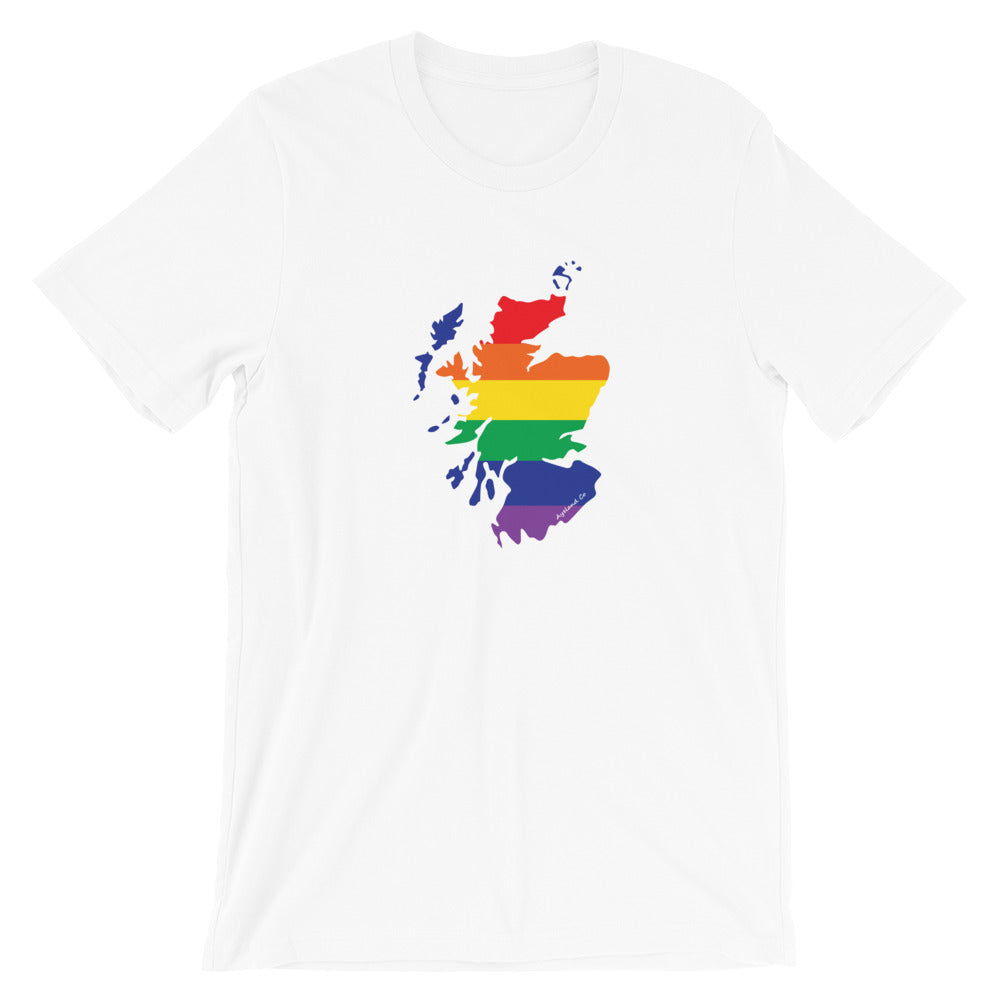 Scotland map shirt rainbow flag gay pride