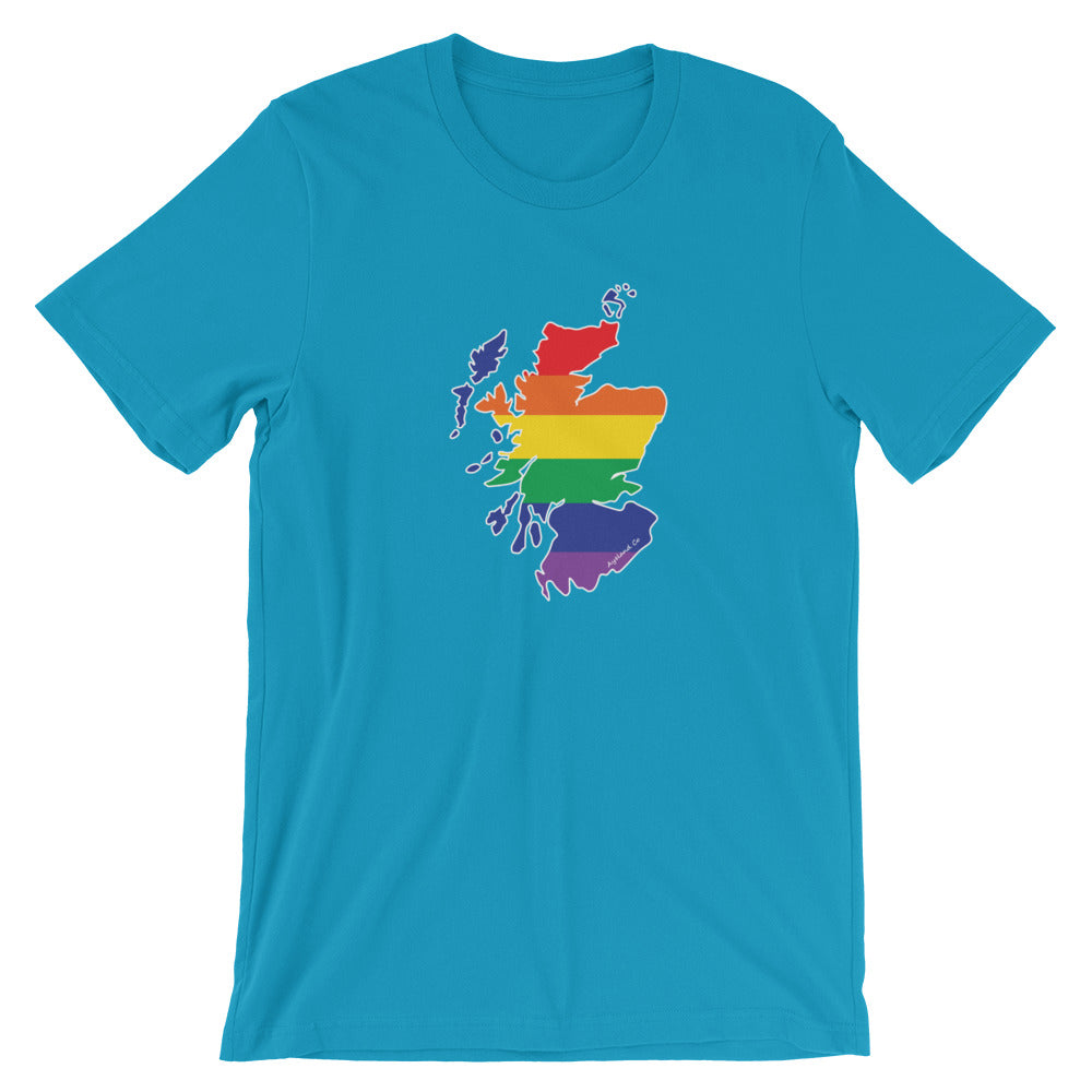 Scotland map shirt rainbow flag gay pride