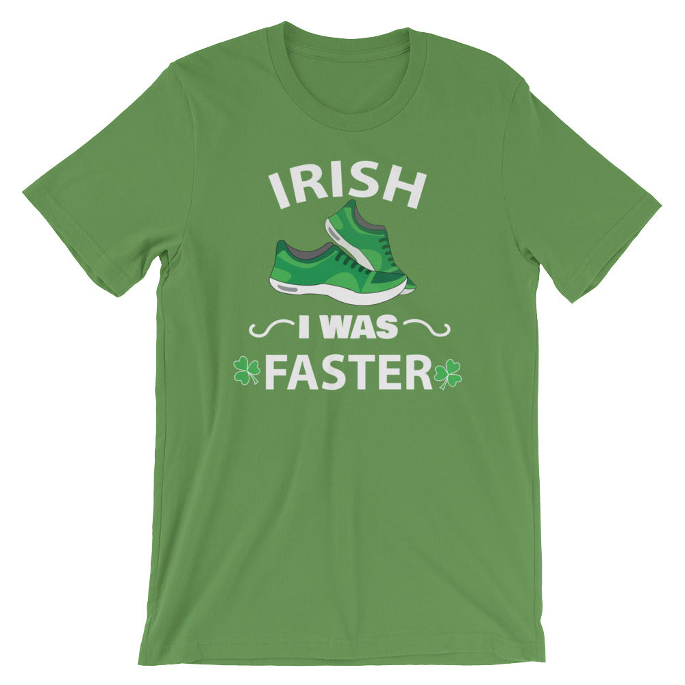 Irish I Was Faster Funny Running St. Patrick's Day Tshirt - shamrock shuffle run shirt