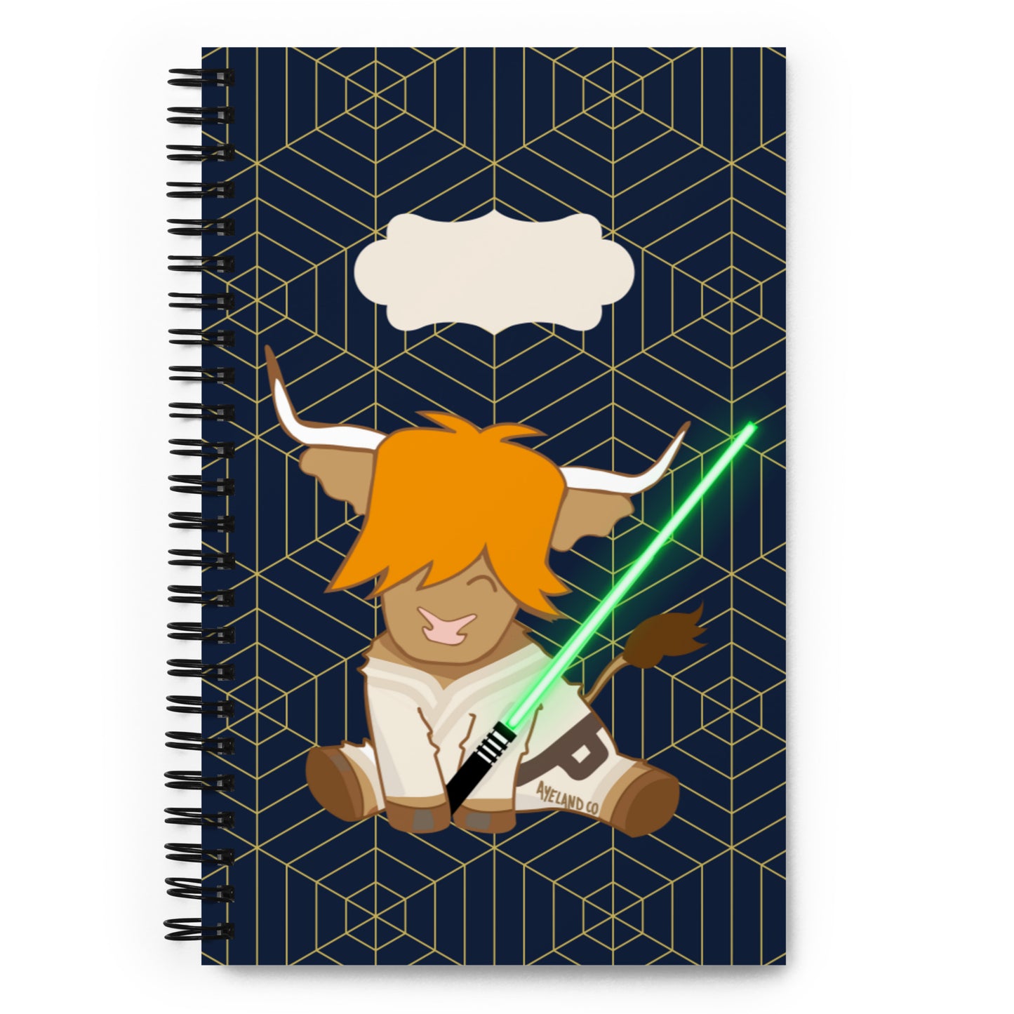 Highland cow spiral star wars inspiration notebook