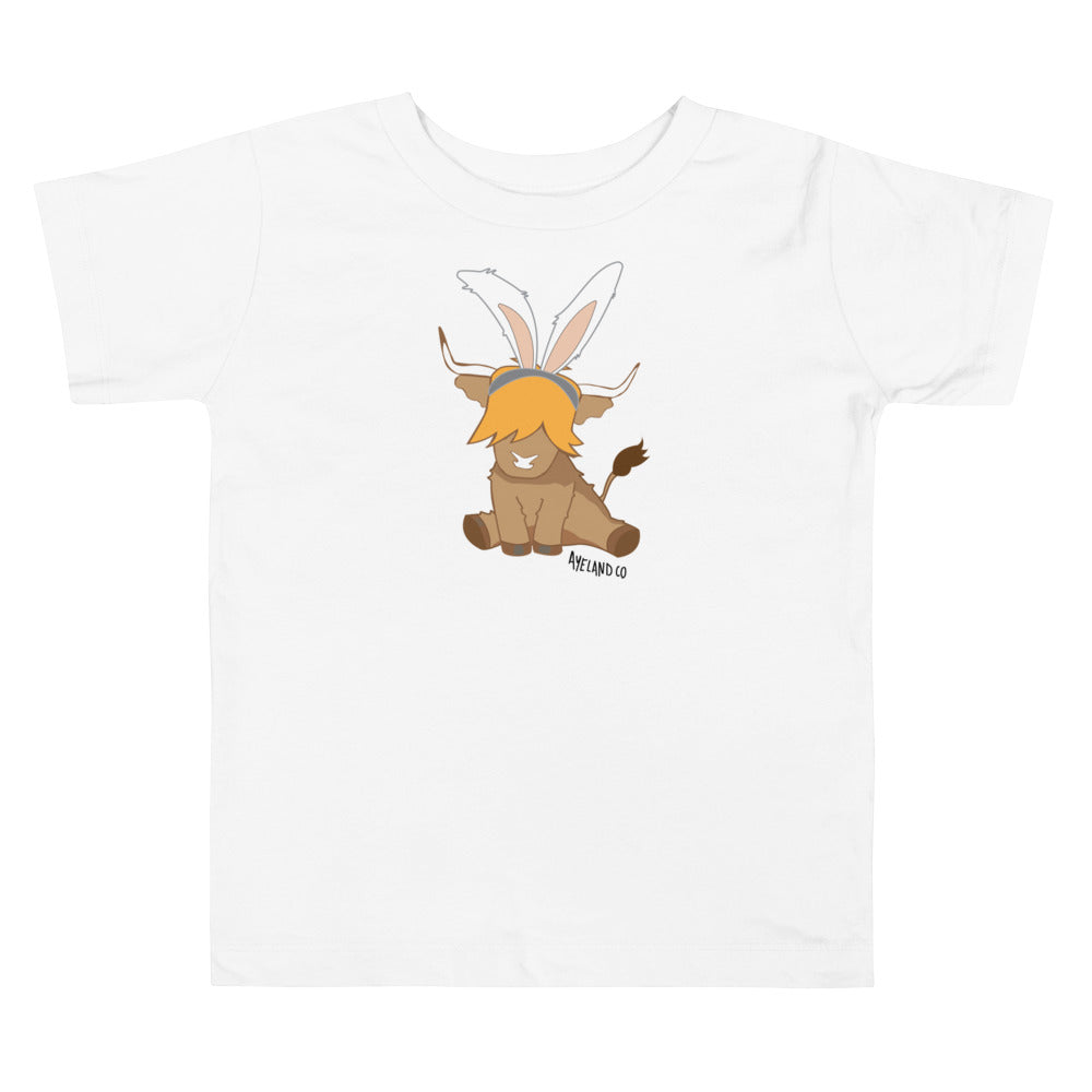 Adorable Highland cow easter t-shirt for girls