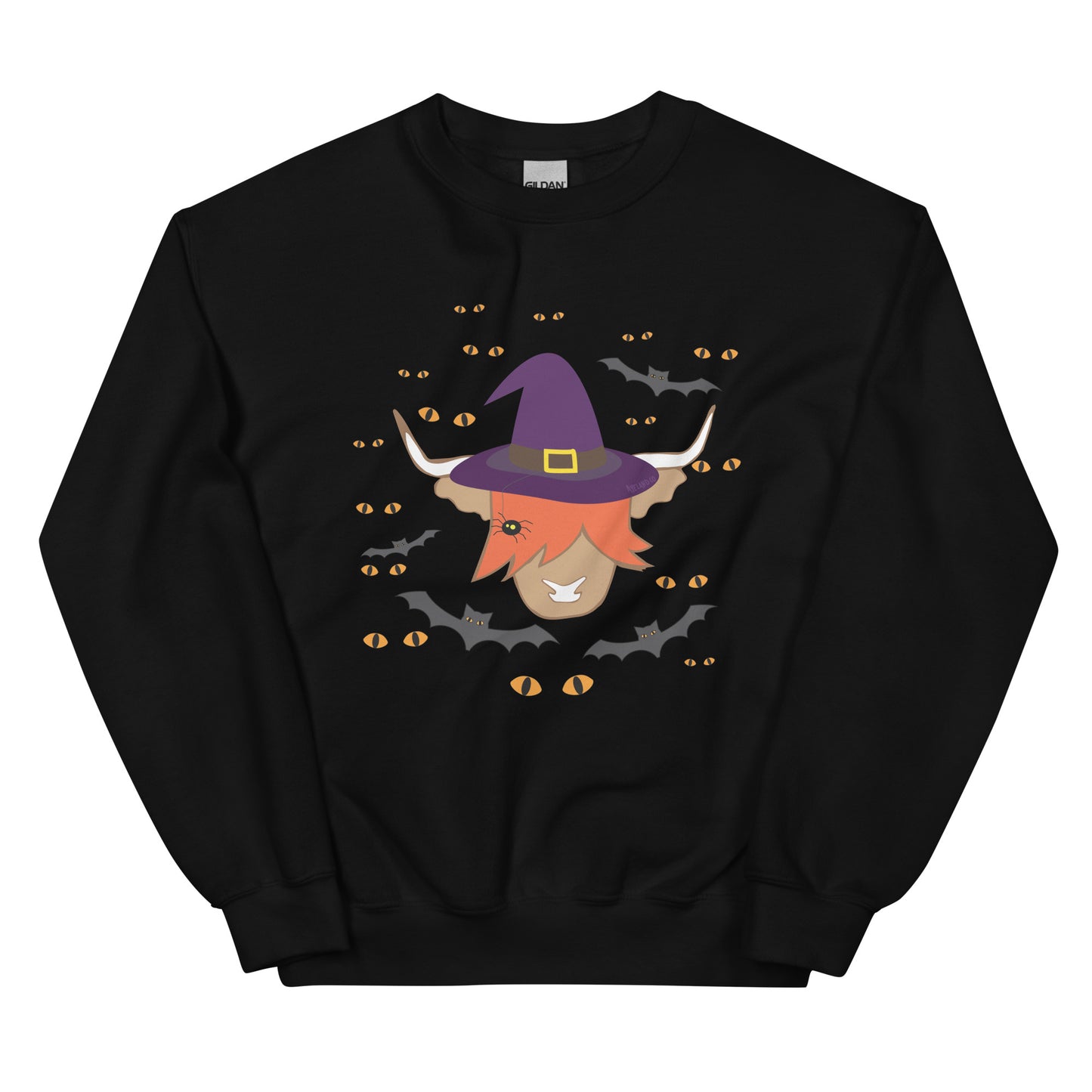 Highland cow halloween sweatshirt for the pumpkin patch