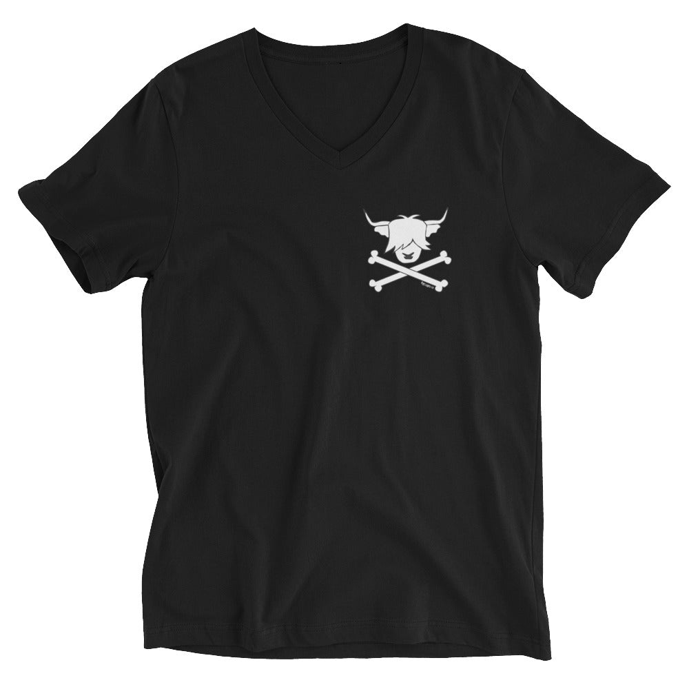 Highland cow pirate skull crossbones t-shirt